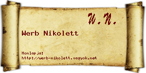Werb Nikolett névjegykártya