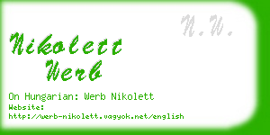 nikolett werb business card